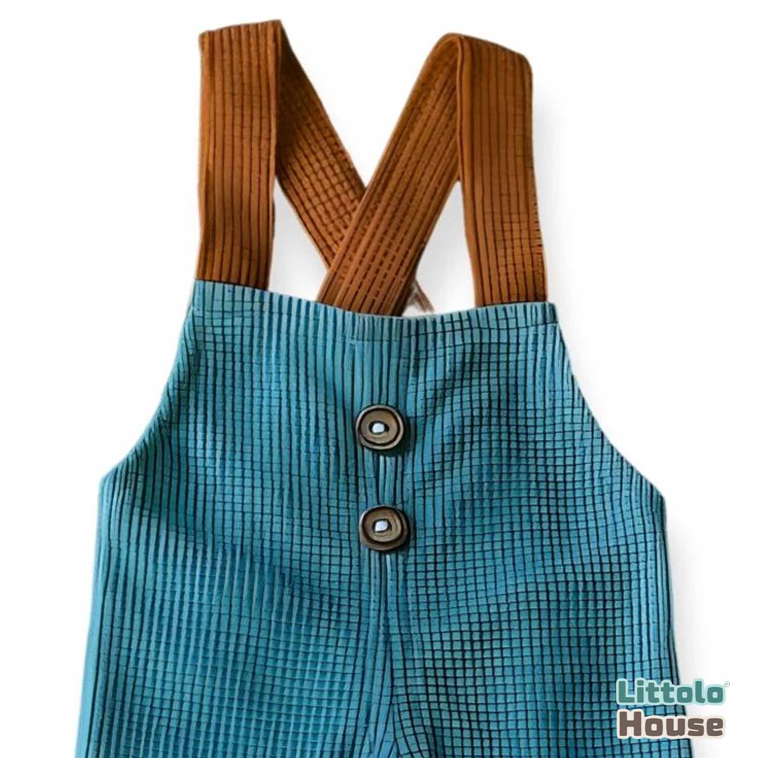 Baby Boy Straps Pant with Cap O124 | NB | Teal