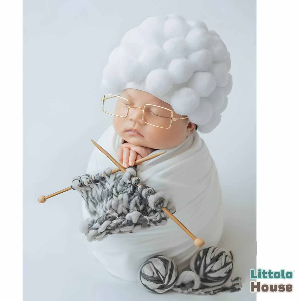 Baby Cosplay Grandma Outfit Set of 5 O101 | 3M | White Grey