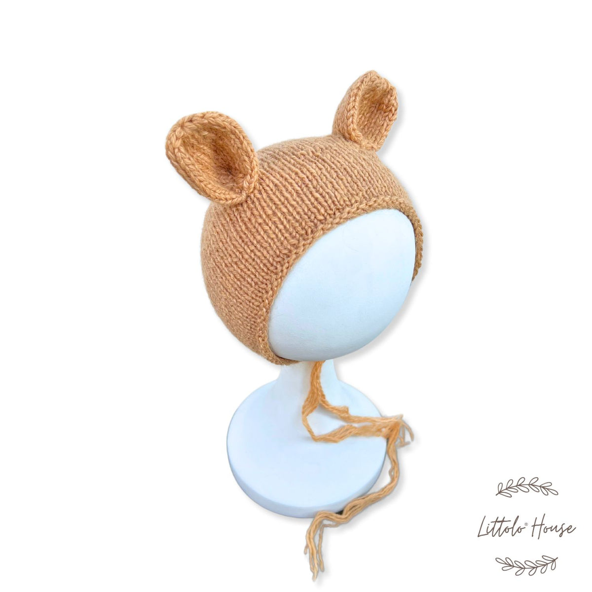 Baby Cute Ear Bonnet | NB | Caramel