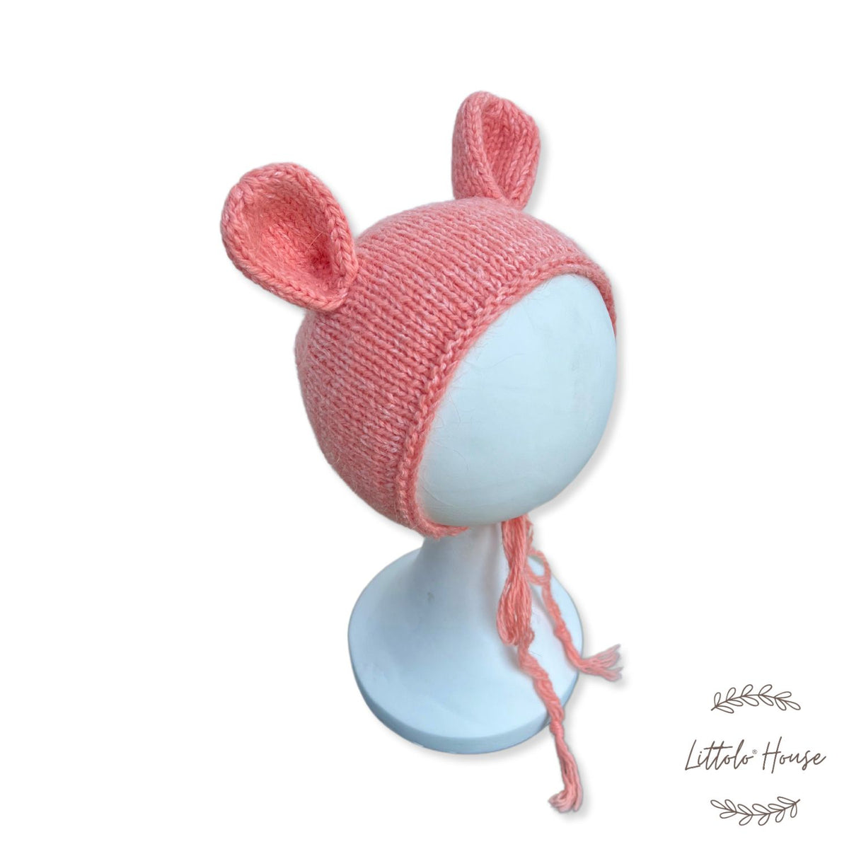 Baby Cute Ear Bonnet | NB | Dark Peach