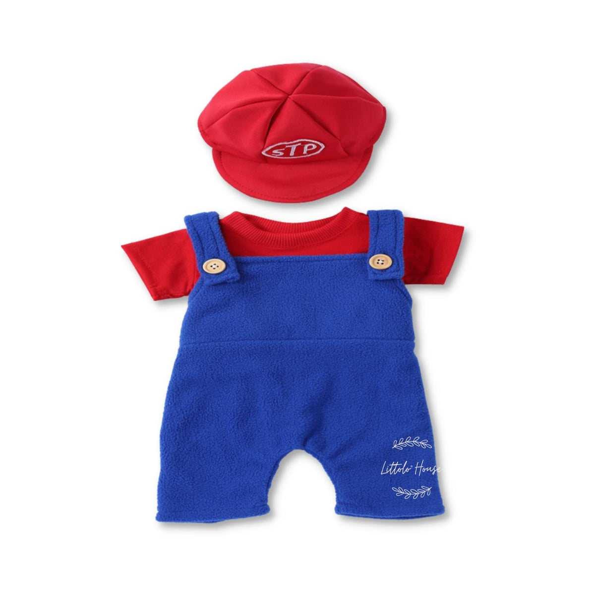 Baby Dungaree with Cap Outfit O084 | 3M | Red Blue