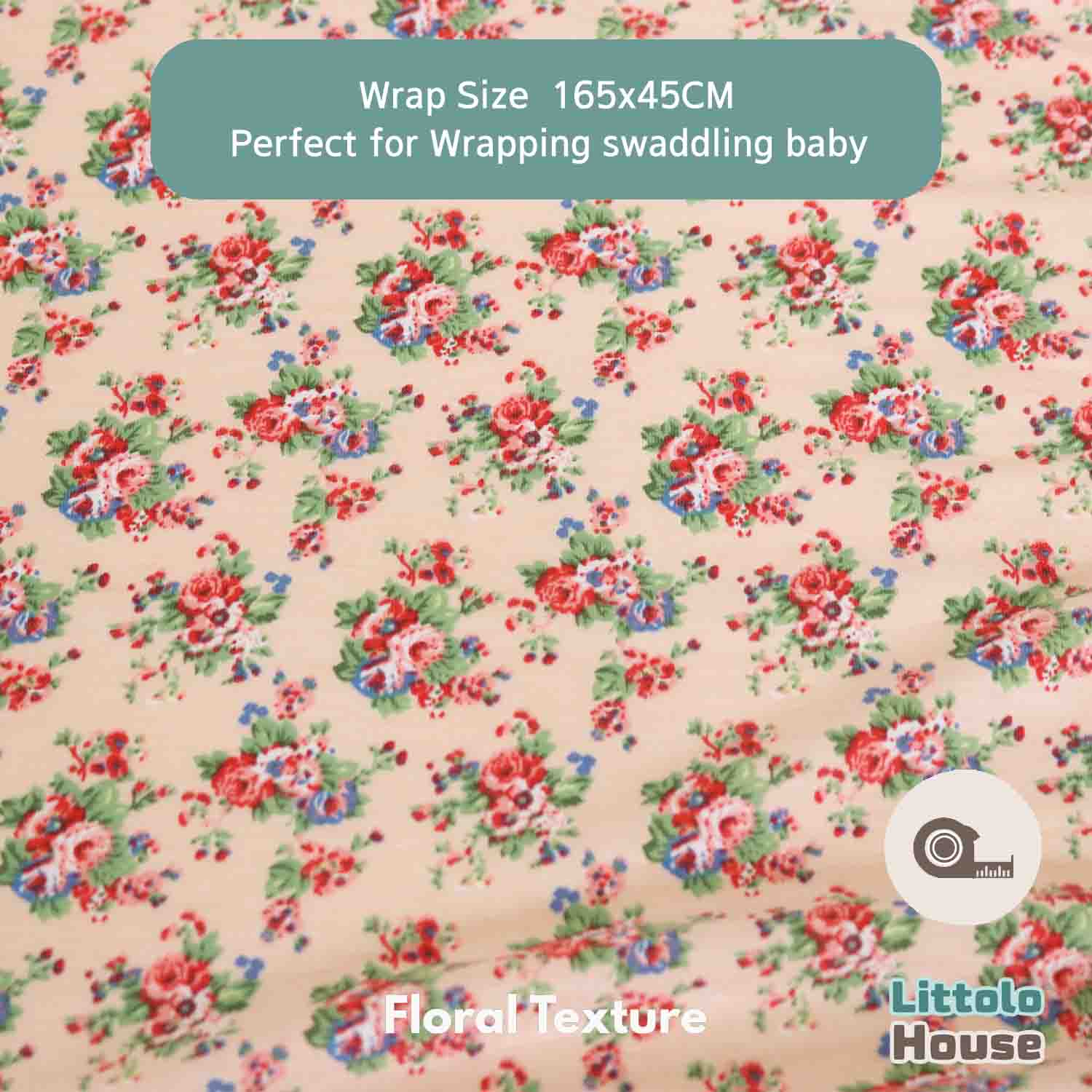 Baby Floral Wrap | Light Peach