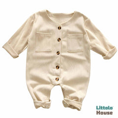 Baby Full Sleeves Romper Outfit O047 | 18M | Beige