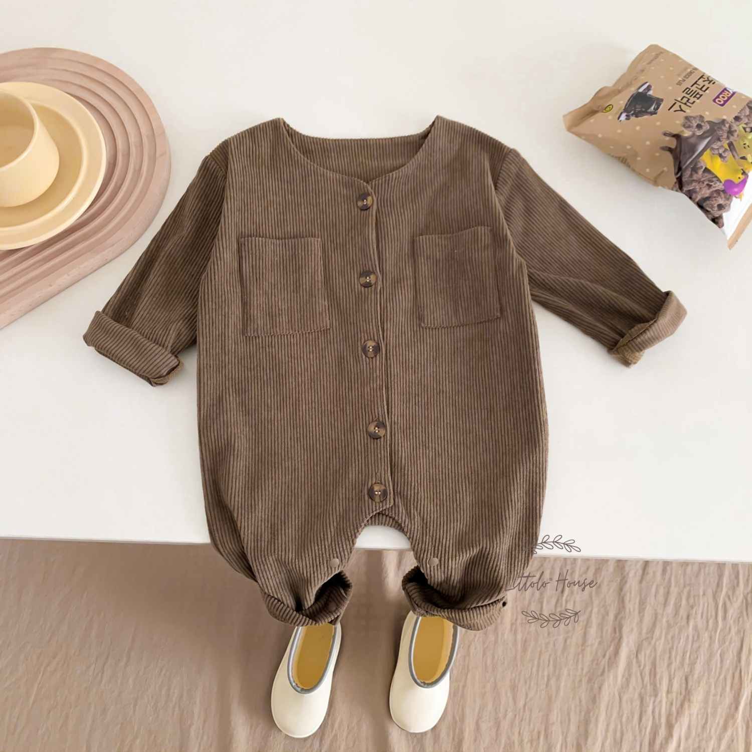 Baby Full Sleeves Romper Outfit O047 | 18M | Brown