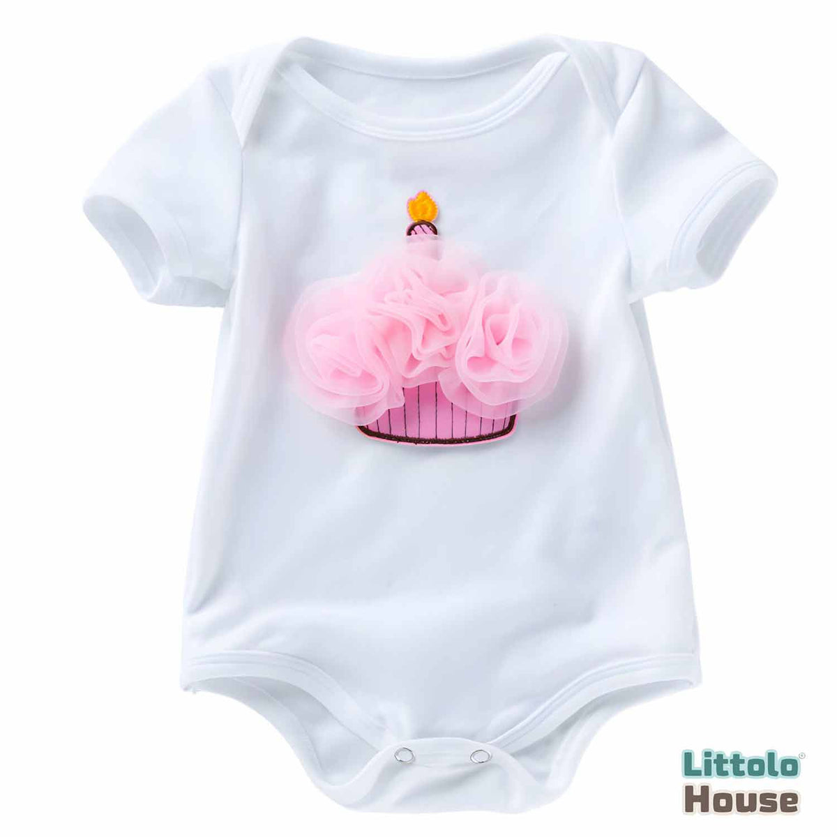 Baby Girl Birthday Milestone Celebration Romper Pink Heart Outfit O067 | 3M | Pink White