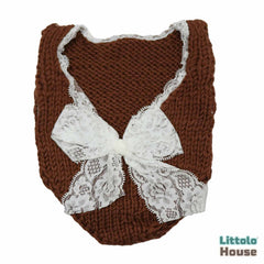 Baby Girl Crochet Rompers Outfit | NB | Chocolate Brown