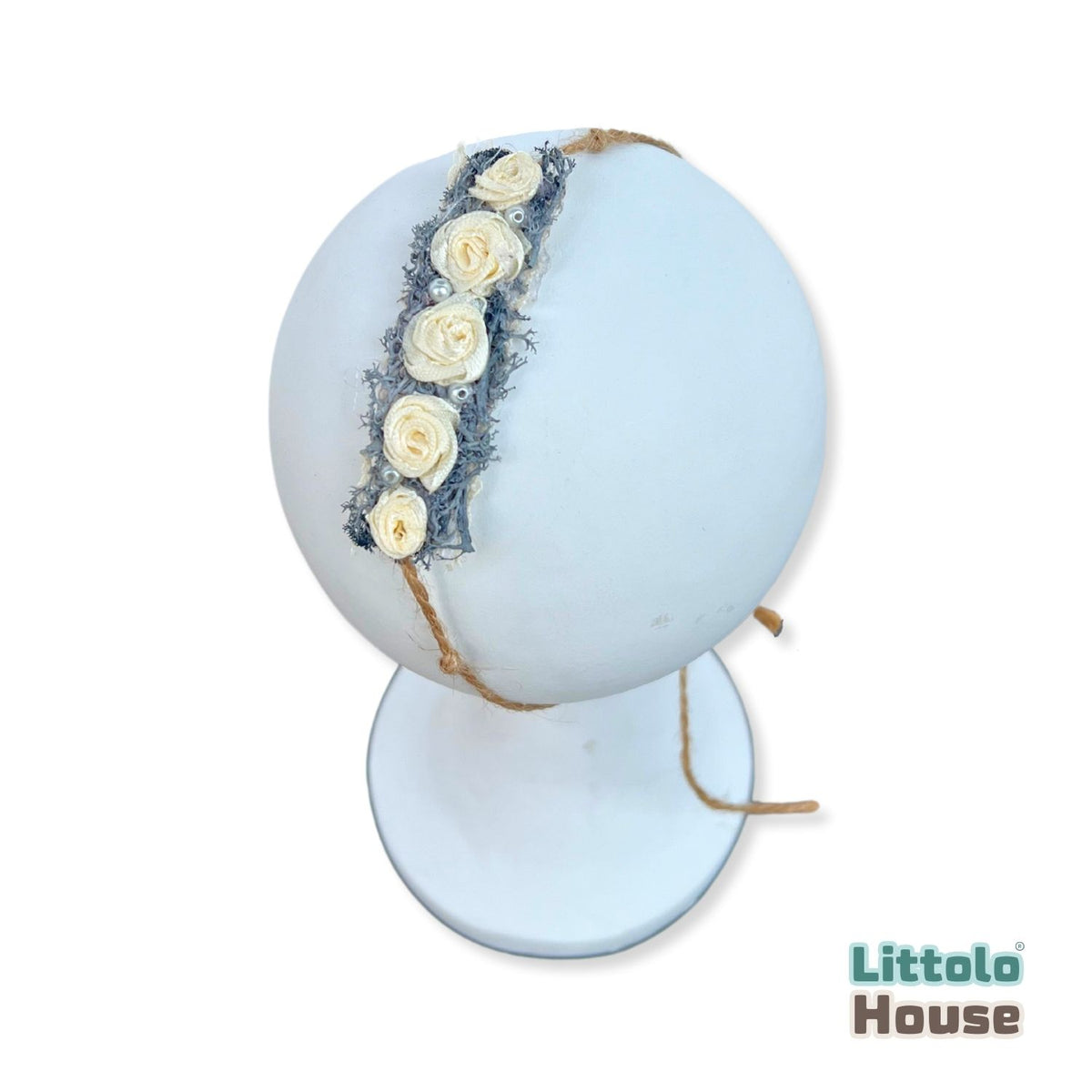 Baby Girl Flower Hairband H016 | 1Y | Pearl White