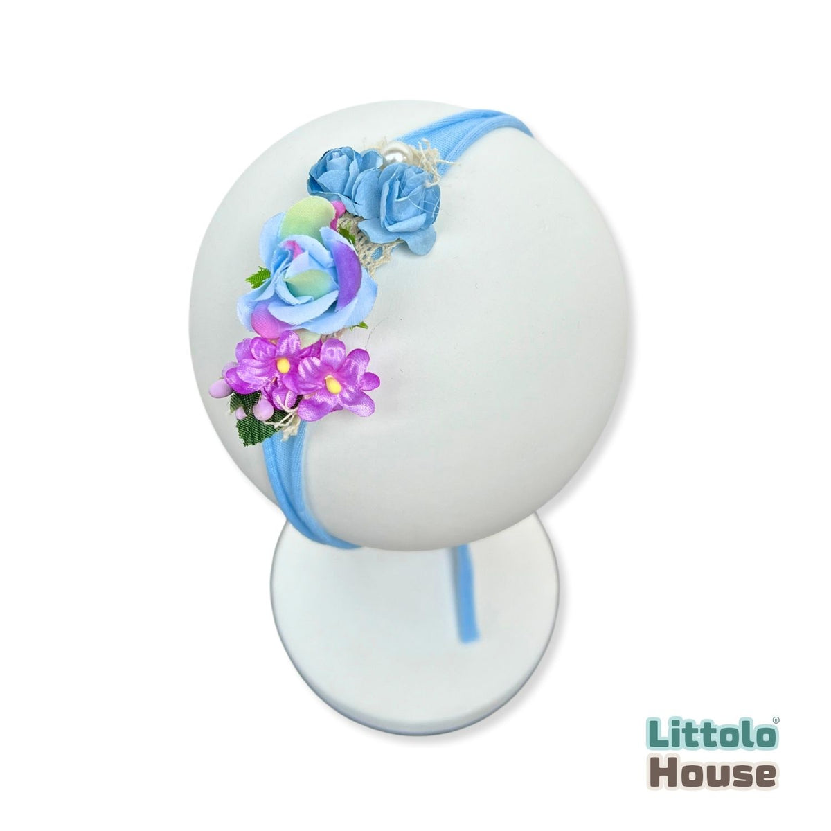 Baby Girl Flower Hairband H017 | 1Y | Sky Blue