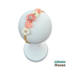 Baby Girl Flower Hairband H057 | 1Y | White Peach