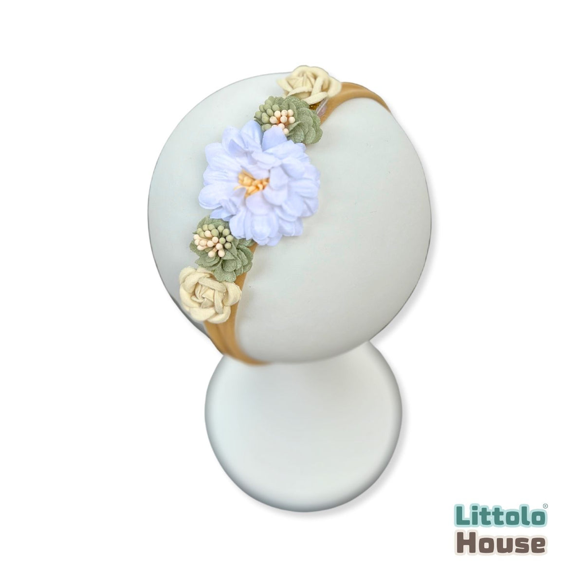 Baby Girl Flower Hairband H060 | 1Y | Pastel Olive Green