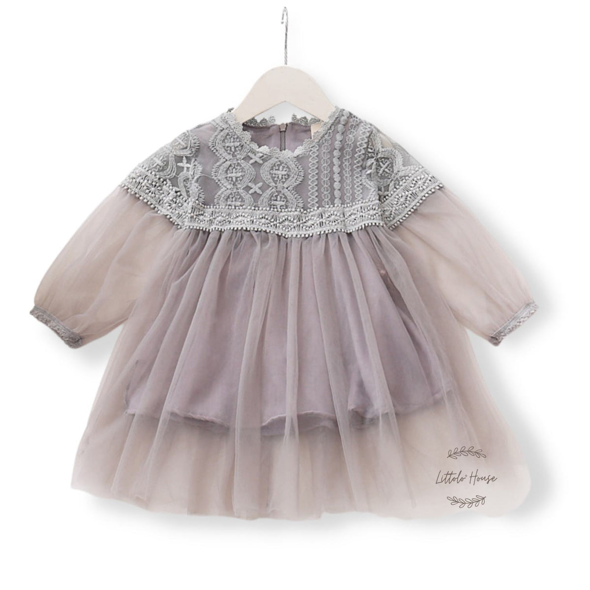 Baby Girl Frock Outfit O064 | 1Y | Grey