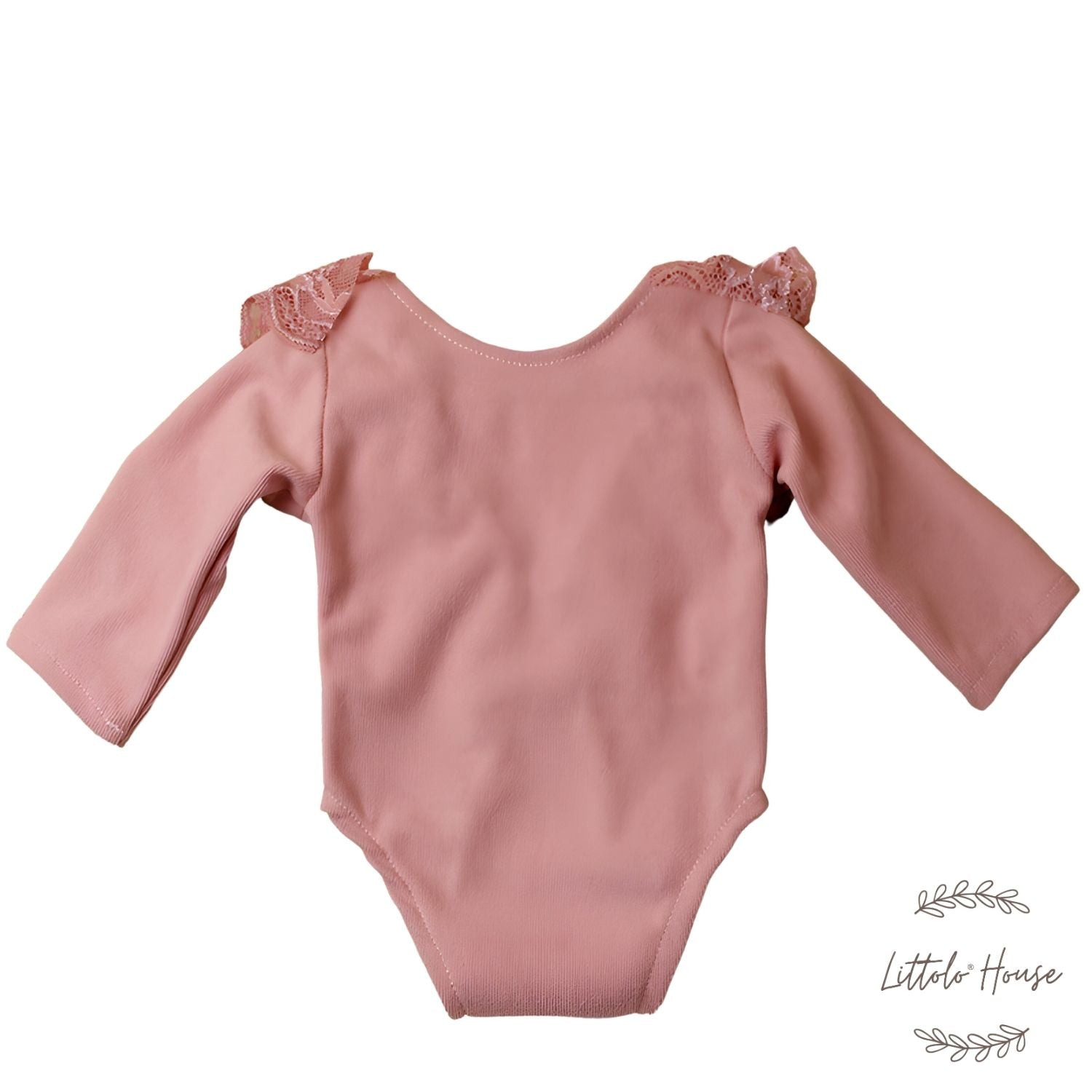 Baby Girl Full Sleeves Backless Romper O127 | 3M | Fuchsia Pink