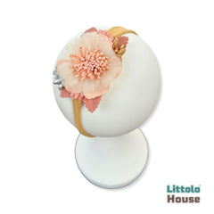 Baby Girl Hasna Flower Hairband H065 | 1Y | Peach