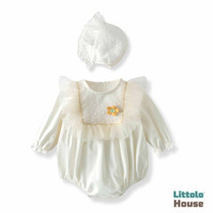 Baby Girl Princess Romper Outfit O035 | 1Y | Off White