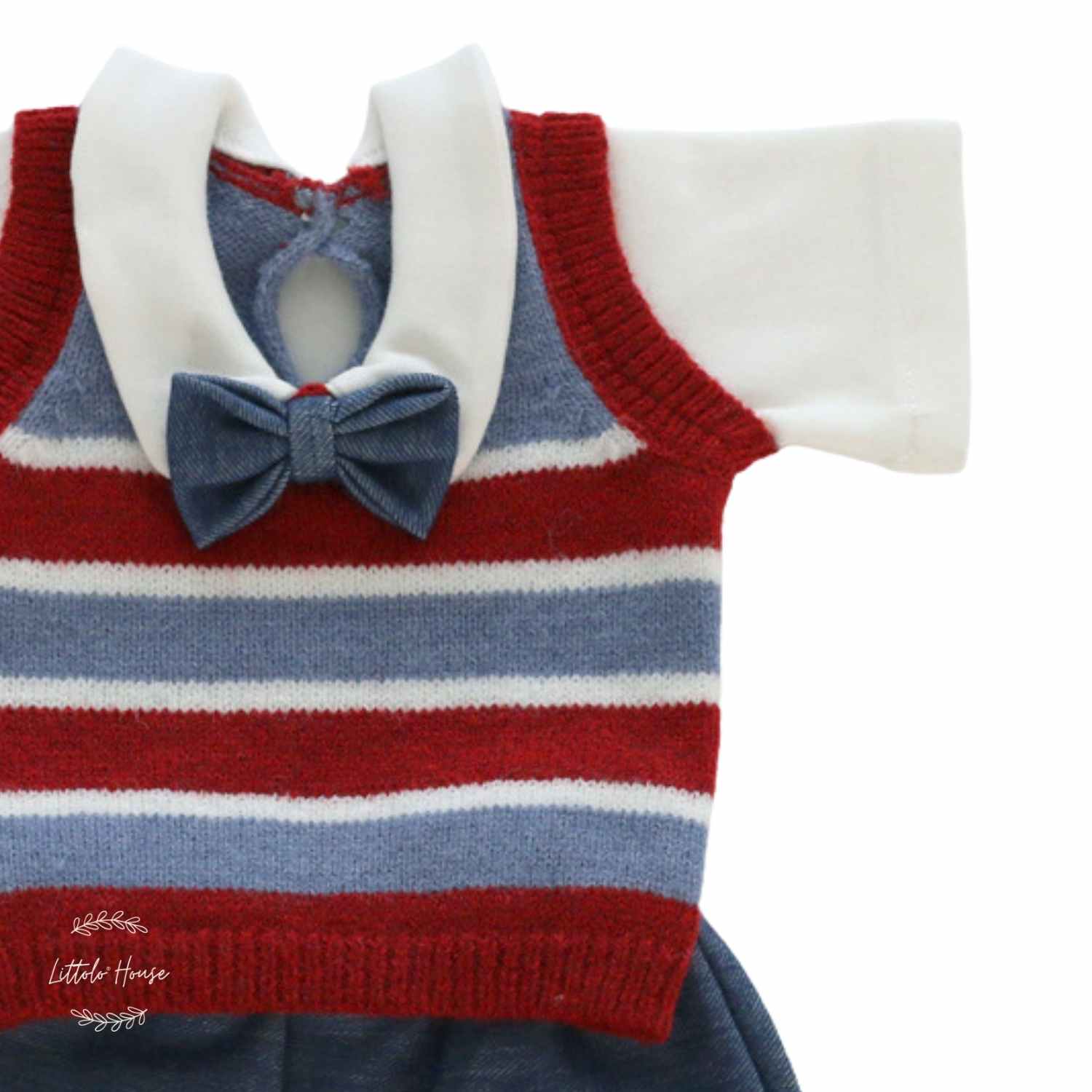 Baby Girl School Costume Sweater and Skirt Outfit O055 | NB | Red Blue