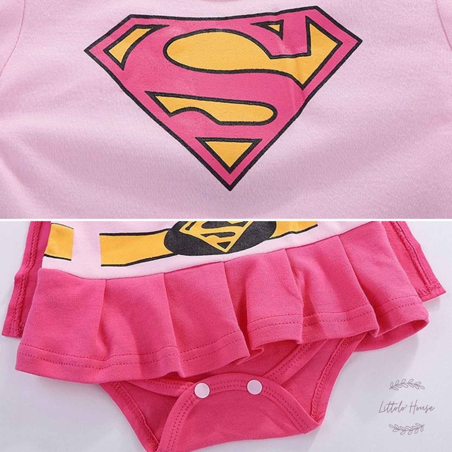 Baby Girl Super Girl Romper Outfit O052 | 15M | Pink