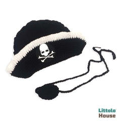 Baby Knit Newborn Pirate Hat Photo shoot prop O135 | 3M | Black