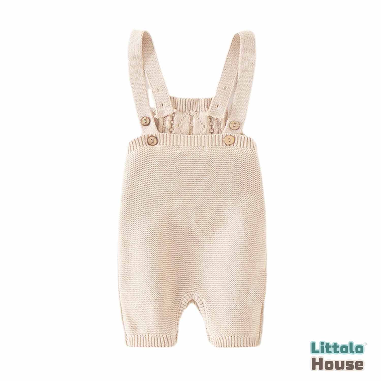 Baby Knit Romper Outfit O041 | 6M | Beige