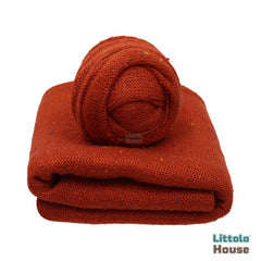 Baby Knitted Bean Bag Layer with Knitted Wrap Set of 2 SR085 | NB | Burnt Orange