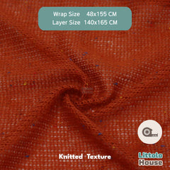 Baby Knitted Bean Bag Layer with Knitted Wrap Set of 2 SR085 | NB | Burnt Orange