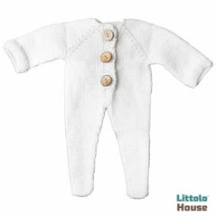 Baby Knitted Rompers O014 Outfit | 2M | White