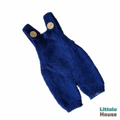 Baby Knitted Suspender Romper Outfit | 2M | Royal Blue