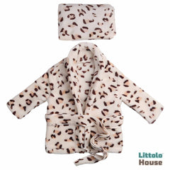 Baby Leopard Print Bathrobe Set O091 | 6M | Leopard Print