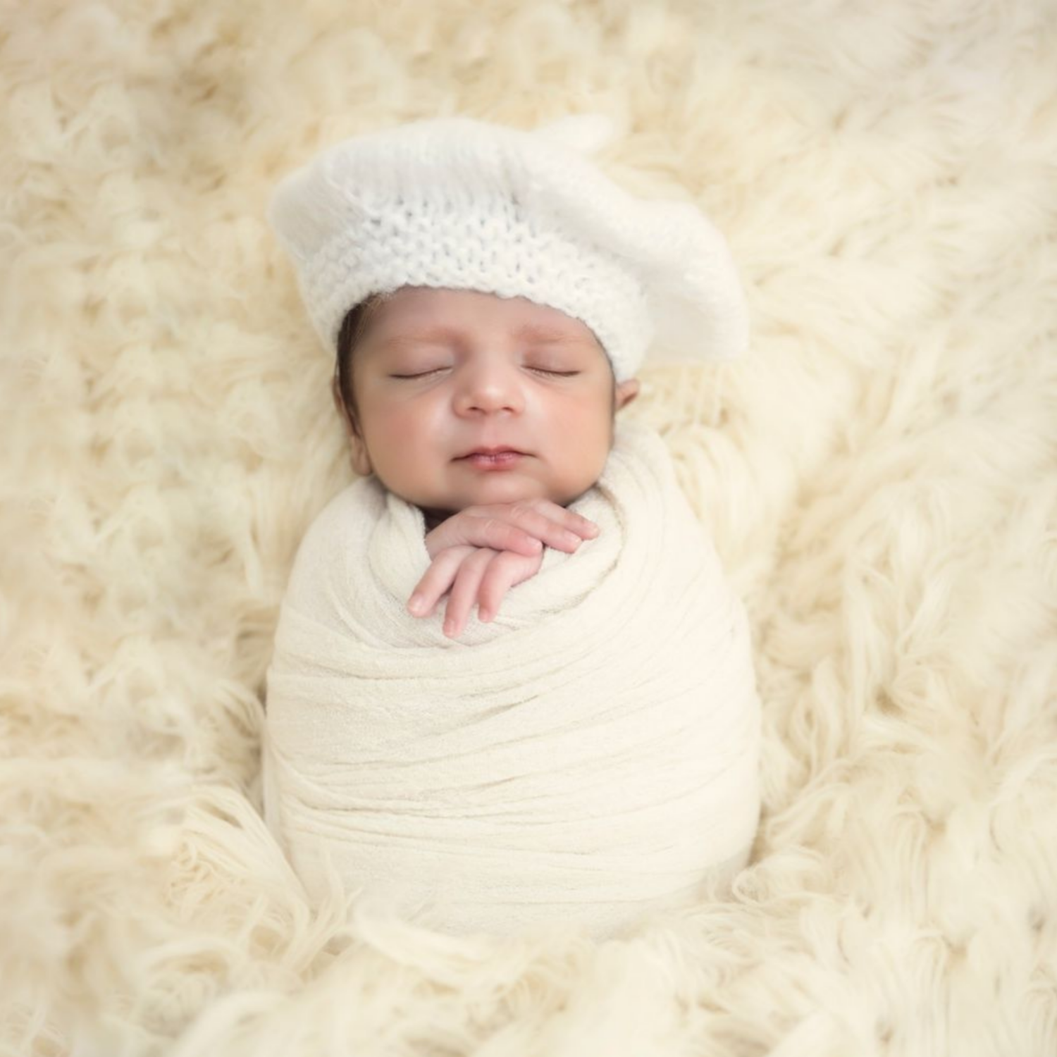 Baby Mohair Beret Hat | 3M | White