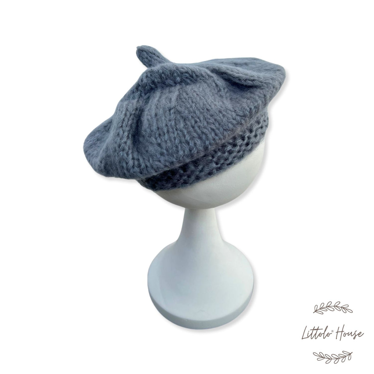 Baby Mohair Beret Hat | 3M | Grey