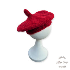 Baby Mohair Beret Hat | 3M | Red