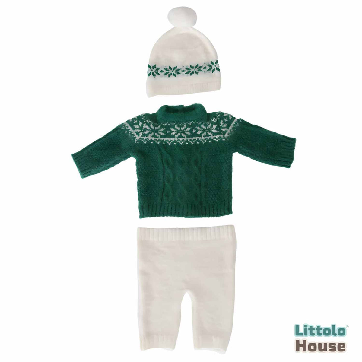 Baby Mohair Top with Shorts and Hat Christmas Special Outfit O029 | NB | Green