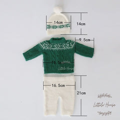 Baby Mohair Top with Shorts and Hat Christmas Special Outfit O029 | NB | Green