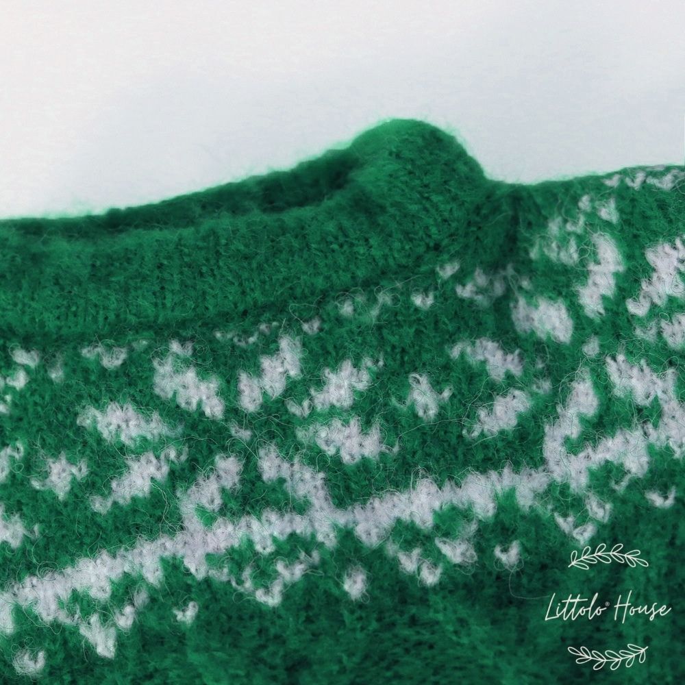 Baby Mohair Top with Shorts and Hat Christmas Special Outfit O029 | NB | Green