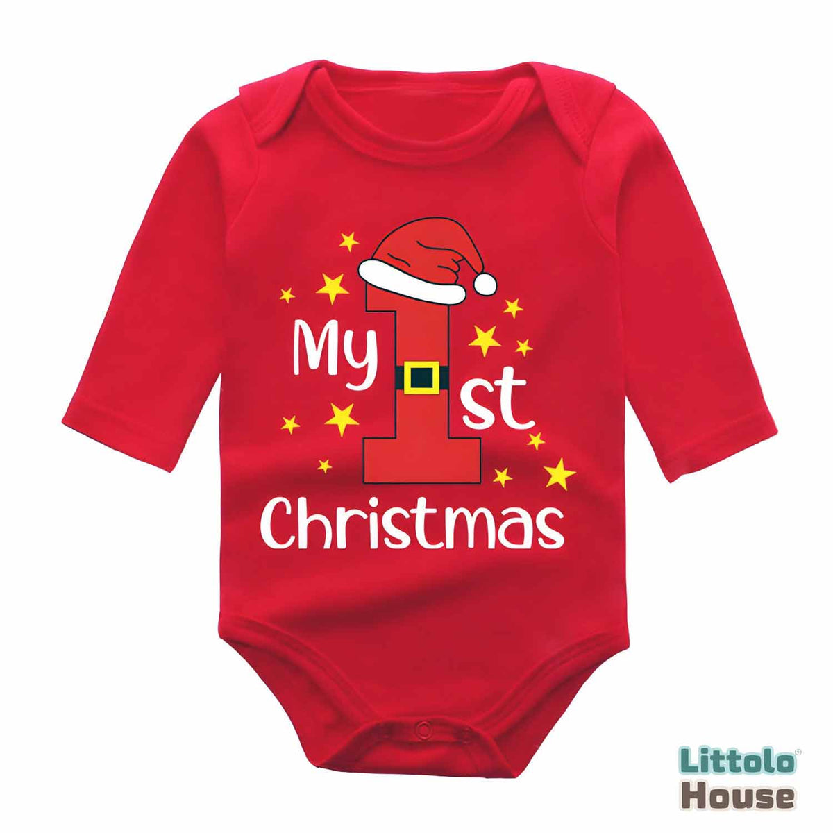 Baby My First Christmas Romper O107 | 3M | Red