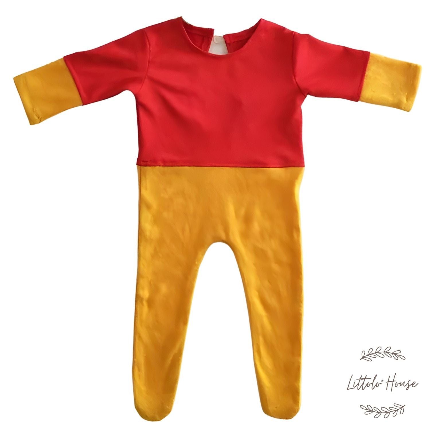 Baby Pooh Costume with Bonnet – Adorable Red Yellow Outfit