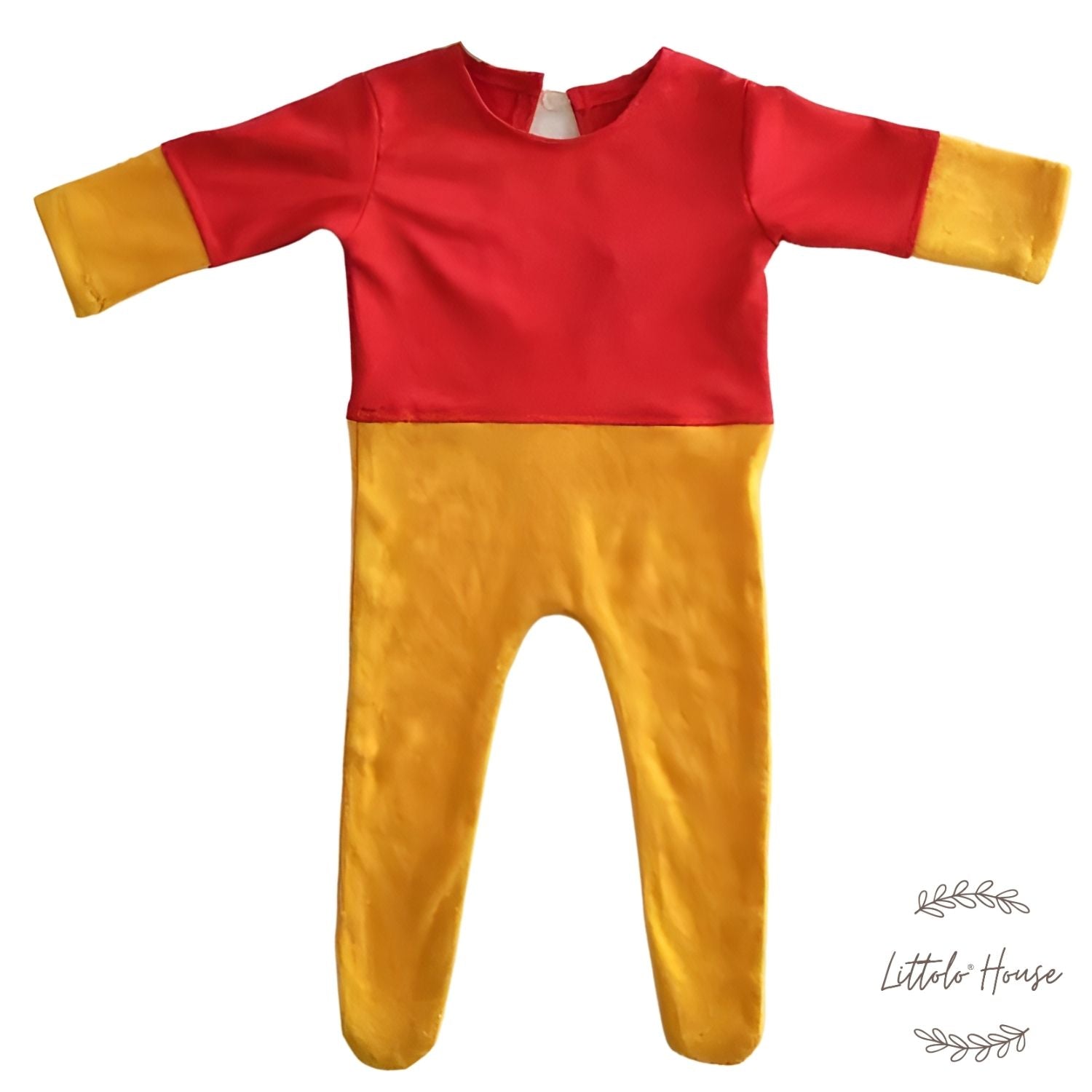 Baby Pooh Costume with Bonnet Outfit O085 | 3M | Red Yellow