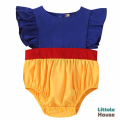 Baby Romper with Flying Sleeves Dual Color Outfit O025 | 1Y | Multicolour