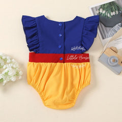 Baby Romper with Flying Sleeves Dual Color Outfit O025 | 1Y | Multicolour