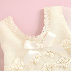 Baby Romper with Long Mesh Sleeves Outfit O024 | 1Y | Cream