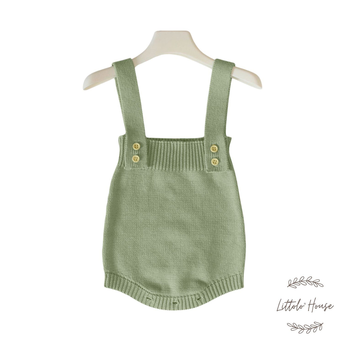 Baby Strapped Romper Outfit O042 | 1Y | Pistachio