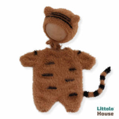 Baby Tiger Romper with Bonnet Outfit O054 | NB | Brown