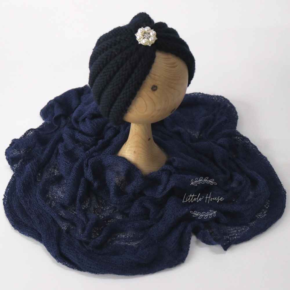 Baby Turban Hat | 3M | Navy Blue