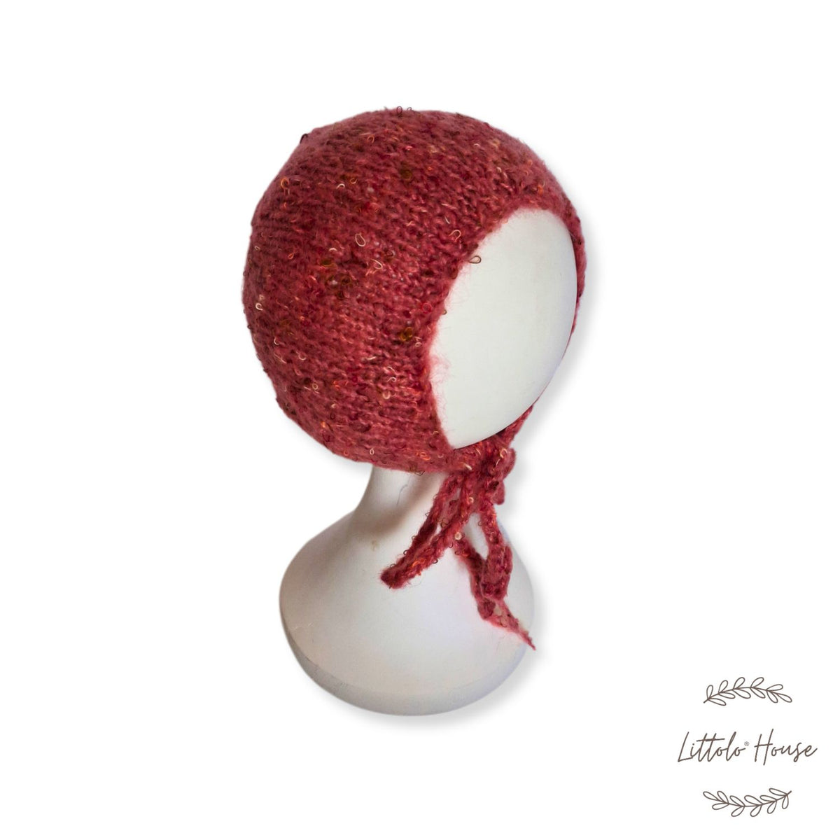 Baby Wool Knit Mohair Bonnet | NB | Watermelon Red