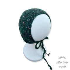 Baby Wool Knit Mohair Bonnet | NB | Bottle Green