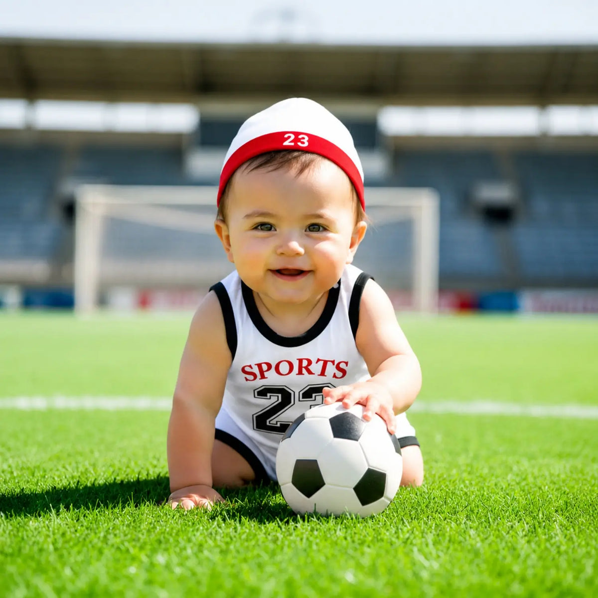 Baby Boy 23 Jersey With Hat O051 | 6M | White Black