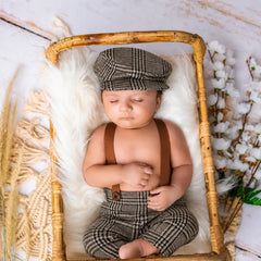 Baby Boy Gentleman Cap and Suspender Pant SR002 | 2M | Black