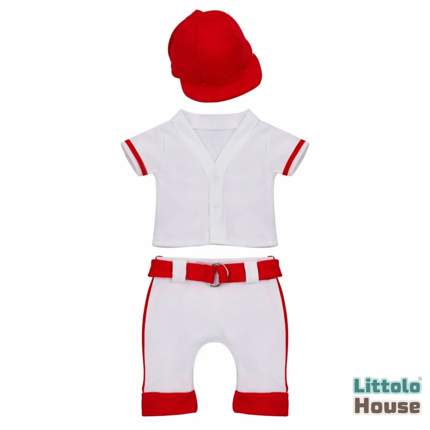 Baby Boy Red Sports Outfit with Cap O118 | NB | Red White