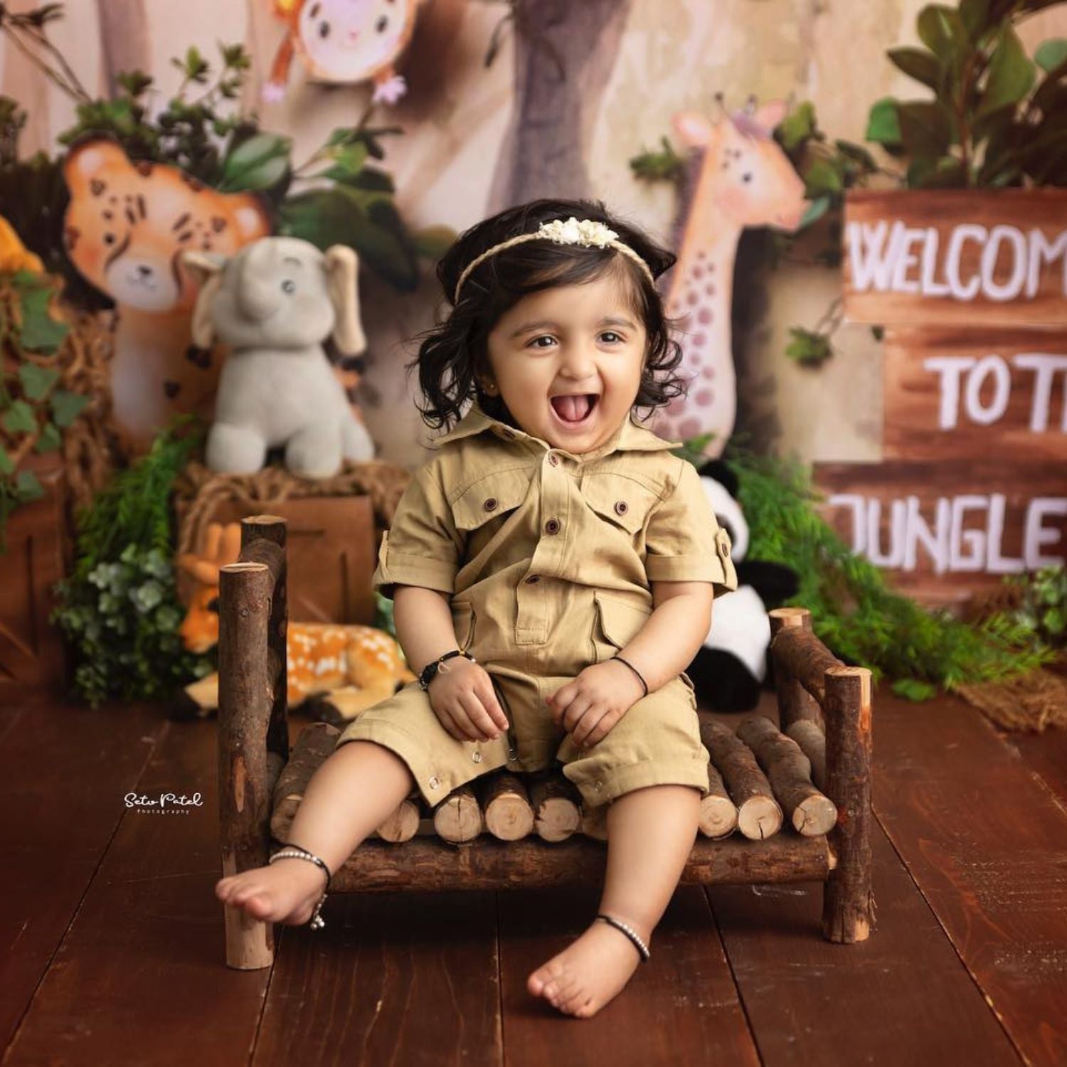 Baby Short-Sleeved Cotton Gentleman Romper Outfit O077 | 1Y | Khakee
