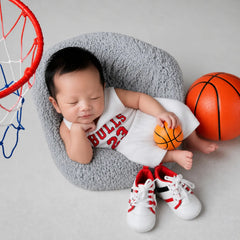 Baby Boy Sports Jersey & Short with Basket Ball O114 | NB | White