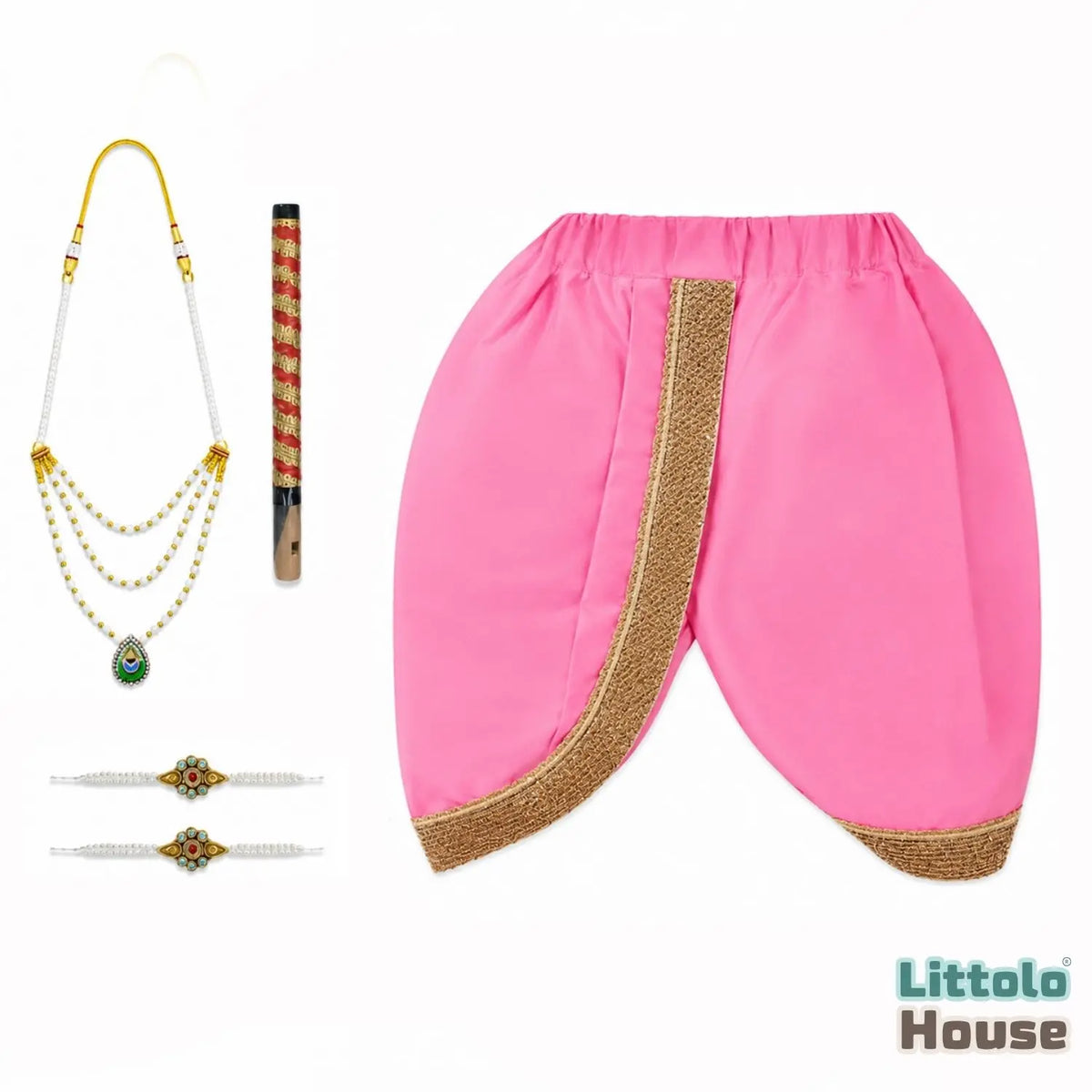 Baby Boy Traditional Dhoti with Khes Outfit O222 | 1Y | Baby Pink